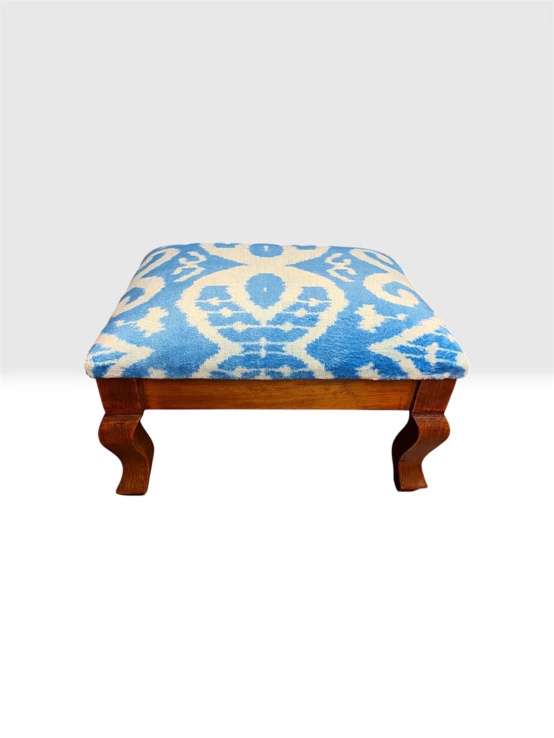 The blue and ivory ikat top