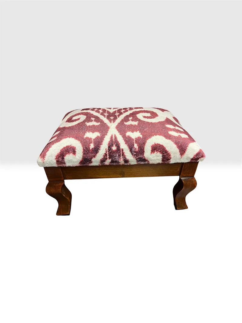 The burgundy and ivory ikat top